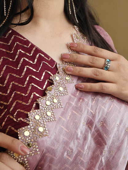 Designer Saree with Heavy Sequin & Stone Work by Shreekama